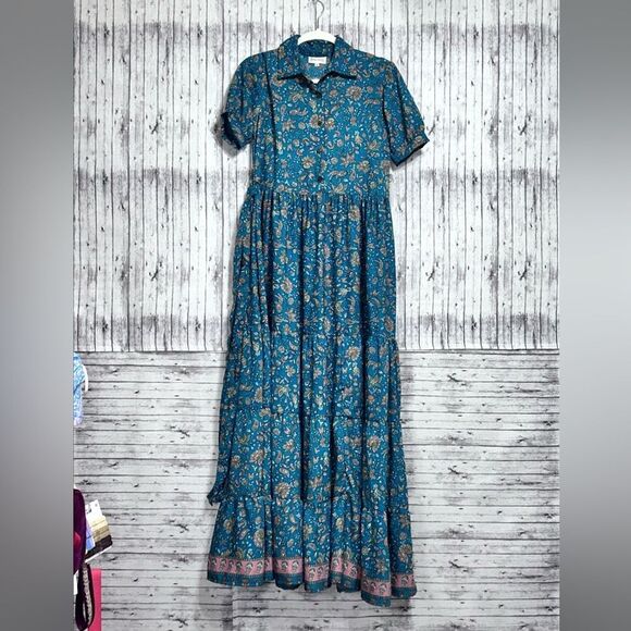 Anthropologie/Boemo Floral Boho Belted Maxi Dress - Picture 1 of 8